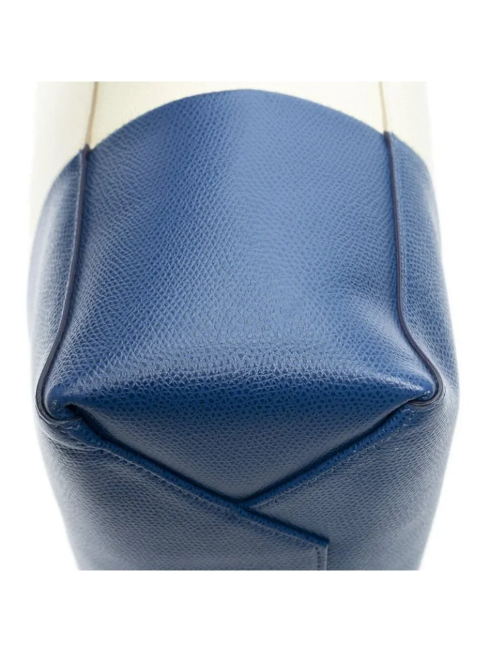 Celine Small Vertical Cabas Tote Ivory Blue Gray Leather